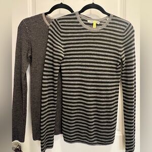 Vince Striped Long Sleeve Sweaters